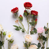 Maxbell Artificial Rose Silk Flower Bridal Bouquet for Home Wedding Decor Red