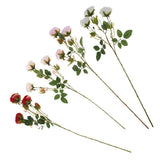 Maxbell Artificial Rose Silk Flower Bridal Bouquet for Home Wedding Decor Red