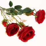 Maxbell Artificial Rose Silk Flower Bridal Bouquet for Home Wedding Decor Red