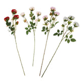 Maxbell Artificial Rose Silk Flower Bridal Bouquet for Home Wedding Decor Red