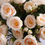 Maxbell Artificial Rose Silk Flower Bridal Bouquet for Home Wedding Decor Champagne
