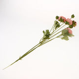 Maxbell 8 Heads Artificial Silk Flowers Leaf Rose Wedding Floral Decor Bouquet Pink