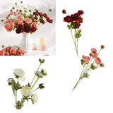 Maxbell 8 Heads Artificial Silk Flowers Leaf Rose Wedding Floral Decor Bouquet Pink