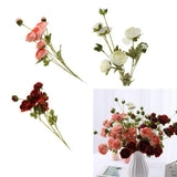 Maxbell 8 Heads Artificial Silk Flowers Leaf Rose Wedding Floral Decor Bouquet Pink