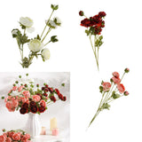 Maxbell 8 Heads Artificial Silk Flowers Leaf Rose Wedding Floral Decor Bouquet Pink