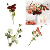 Maxbell 8 Heads Artificial Silk Flowers Leaf Rose Wedding Floral Decor Bouquet Pink