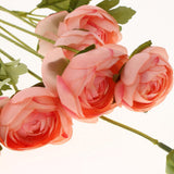 Maxbell 8 Heads Artificial Silk Flowers Leaf Rose Wedding Floral Decor Bouquet Pink
