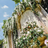 Maxbell Artificial Flowers Hanging Garland Vine Wedding Party Home Decoration White