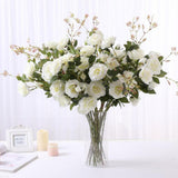 Maxbell Simulation Silk Rose Flower DIY Bouquet Wedding Home Decoration White