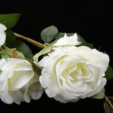 Maxbell Simulation Silk Rose Flower DIY Bouquet Wedding Home Decoration White