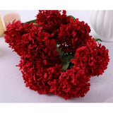 Maxbell 5 Heads Artificial Silk Fake Flower Home Bridal Wedding Decoration DIY  Red