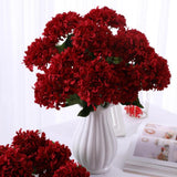 Maxbell 5 Heads Artificial Silk Fake Flower Home Bridal Wedding Decoration DIY  Red