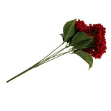 Maxbell 5 Heads Artificial Silk Fake Flower Home Bridal Wedding Decoration DIY  Red