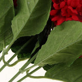 Maxbell 5 Heads Artificial Silk Fake Flower Home Bridal Wedding Decoration DIY  Red