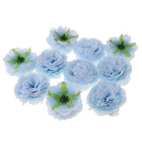 Maxbell 10 Heads Artificial Peony Silk Fake Flower Room Home Bridal Decor Blue