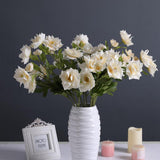 Maxbell Artificial Clematis Flower Leaf Home Wedding Decor Bridal Bouquet White