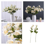 Maxbell Artificial Clematis Flower Leaf Home Wedding Decor Bridal Bouquet White