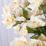 Maxbell Artificial Clematis Flower Leaf Home Wedding Decor Bridal Bouquet Champagne