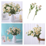 Maxbell Simulation Flower with Leaves Home Wedding Decor Bridal Bouquet Red