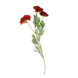 Maxbell Simulation Flower with Leaves Home Wedding Decor Bridal Bouquet Red