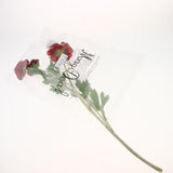 Maxbell Simulation Flower with Leaves Home Wedding Decor Bridal Bouquet Red