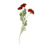 Maxbell Simulation Flower with Leaves Home Wedding Decor Bridal Bouquet Red