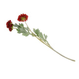 Maxbell Simulation Flower with Leaves Home Wedding Decor Bridal Bouquet Red
