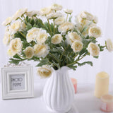 Maxbell Simulation Flower with Leaves Home Wedding Decor Bridal Bouquet Champagne