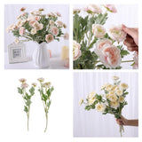 Maxbell Simulation Flower with Leaves Home Wedding Decor Bridal Bouquet Champagne