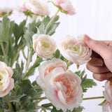 Maxbell Simulation Flower with Leaves Home Wedding Decor Bridal Bouquet Pink