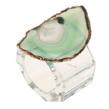 Maxbell Crystal Napkin Serviette Ring Holders Table Adornment Party Decor  Green