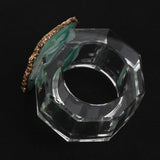 Maxbell Crystal Napkin Serviette Ring Holders Table Adornment Party Decor  Green