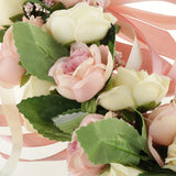 Maxbell Heart Shape Artificial Silk Rose Flower Wreath Home Wedding Decor Pink