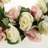 Maxbell Heart Shape Artificial Silk Rose Flower Wreath Home Wedding Decor Pink
