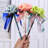 Max Artificial Rose Flower Guest Book Signing Pen Wedding Party Supplies Blue