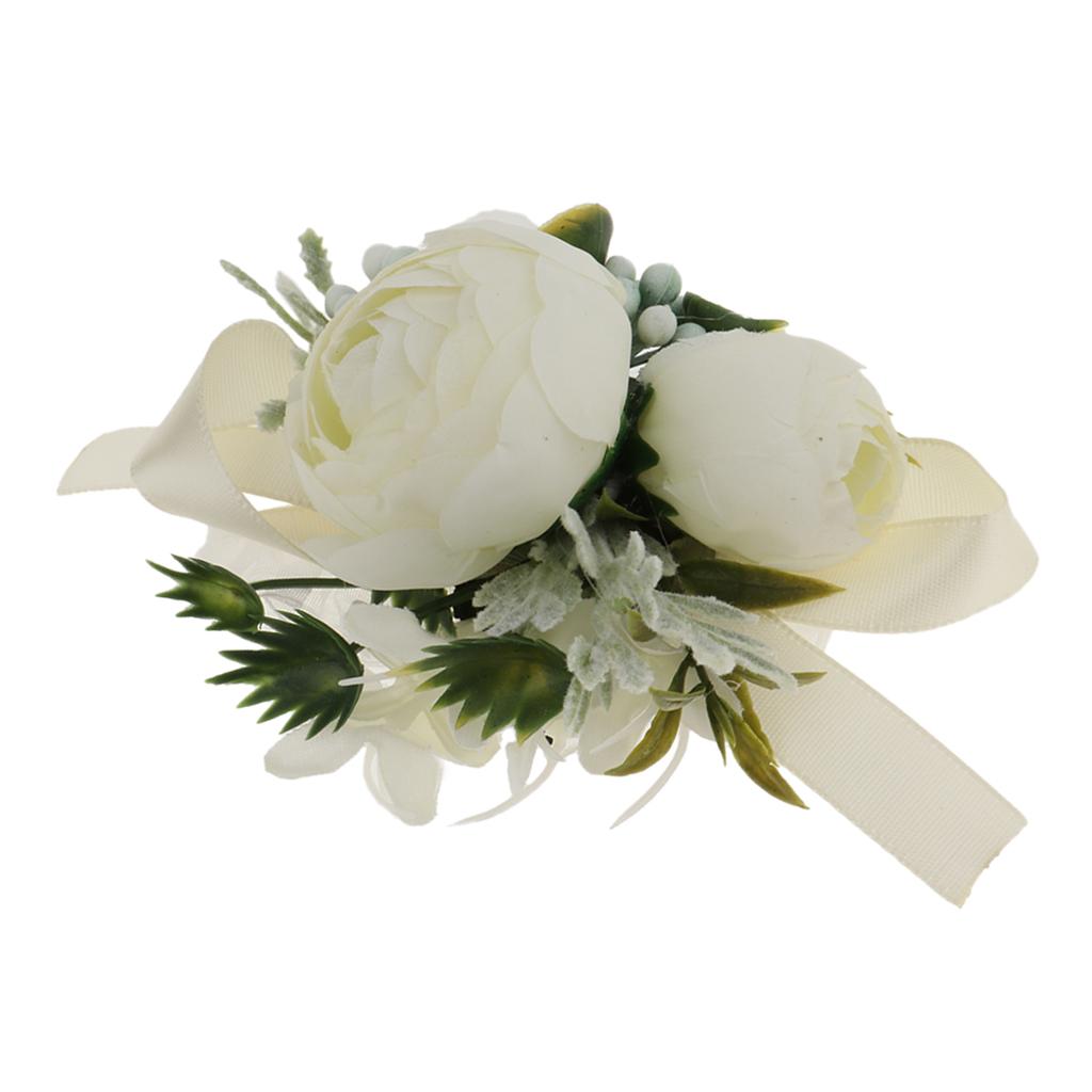Maxbell Bridesmaid Sisters Corsage Bracelet Hand Flowers Wedding Supply E