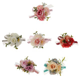 Maxbell Wedding Bride Bridesmaid Prom Party Wrist Corsage Hand Flower  Purple