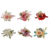 Maxbell Wedding Bride Bridesmaid Prom Party Wrist Corsage Hand Flower  Purple