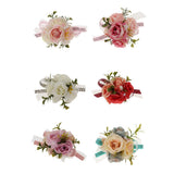 Maxbell Wedding Bride Bridesmaid Prom Party Wrist Corsage Hand Flower  Purple