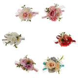Maxbell Wedding Bride Bridesmaid Prom Party Wrist Corsage Hand Flower  Purple