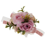 Maxbell Wedding Bride Bridesmaid Prom Party Wrist Corsage Hand Flower  Purple