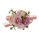 Maxbell Wedding Bride Bridesmaid Prom Party Wrist Corsage Hand Flower  Purple