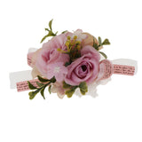 Maxbell Wedding Bride Bridesmaid Prom Party Wrist Corsage Hand Flower  Purple