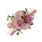 Maxbell Wedding Bride Bridesmaid Prom Party Wrist Corsage Hand Flower  Purple