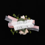 Maxbell Wedding Bride Bridesmaid Prom Party Wrist Corsage Hand Flower  Purple