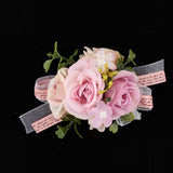 Maxbell Wedding Bride Bridesmaid Prom Party Wrist Corsage Hand Flower  Purple