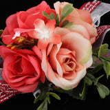 Maxbell Wedding Bride Bridesmaid Prom Party Wrist Corsage Hand Flower  Red