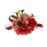 Maxbell Wedding Bride Bridesmaid Prom Party Wrist Corsage Hand Flower  Red