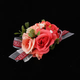 Maxbell Wedding Bride Bridesmaid Prom Party Wrist Corsage Hand Flower  Red