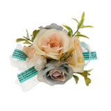 Maxbell Wedding Bride Bridesmaid Prom Party Wrist Corsage Hand Flower  Blue